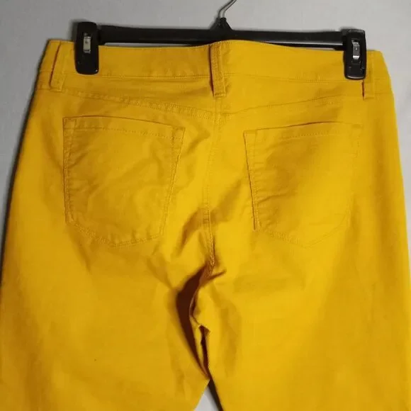Ann Taylor Women's Modern Straight Mustard Yellow Brushed Corduroy Pants Sz 12P - Picture 5 of 8
